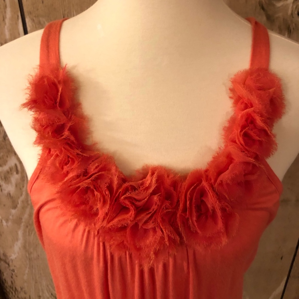Orange Flower Detail Tank Top